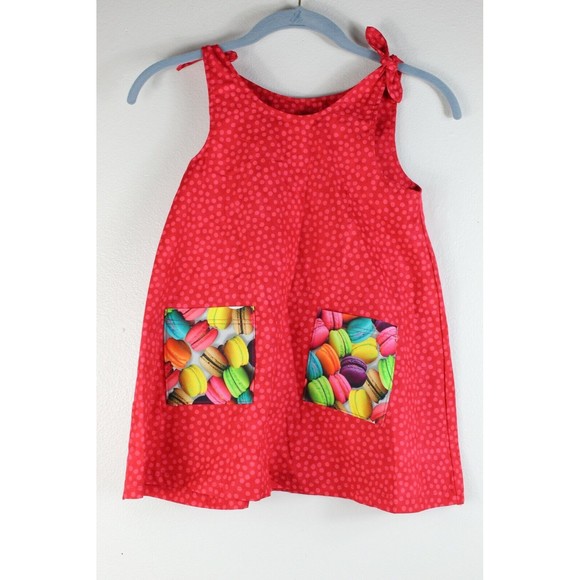 Lollipop Dress Shop Girls Dress Size 6 Red Macaroon Sleeveless Boutique - Picture 1 of 8